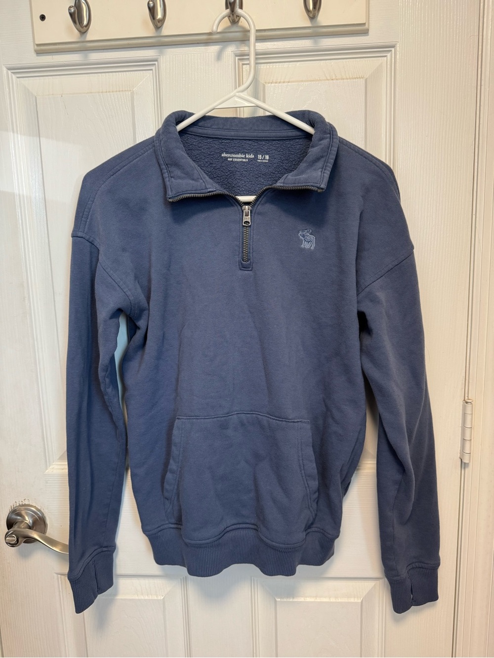 Abercrombie & Fitch Kids Essentials Blue 1/4 Zip Sweatshirt 15/16